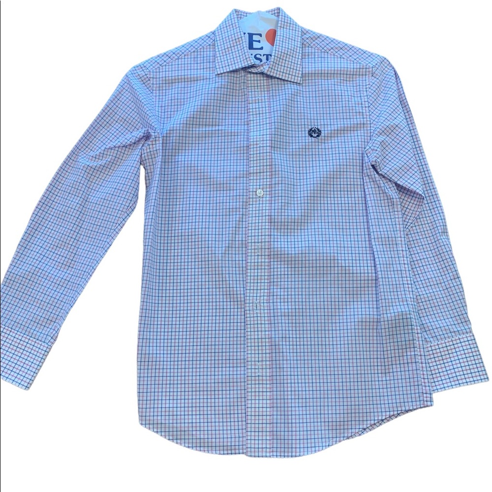 Ralph Lauren blue and pink checked button down shirt size 12. Worn once